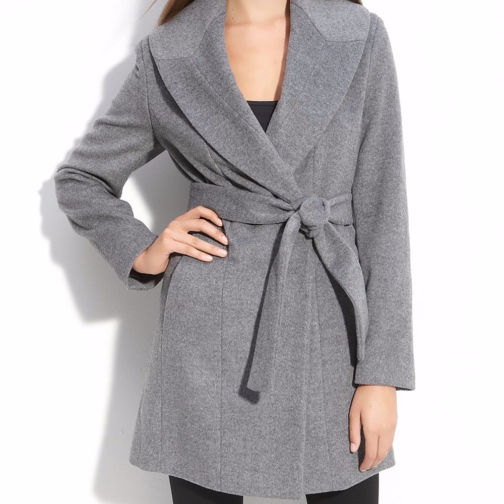 Calvin Klein Shawl Collar Wrap Coat